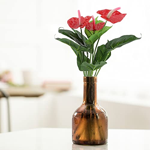 Uxsiya Rote Anthurium-Blumen gefälschte Pflanze empfindlicher künstlicher Pflanzenplastik für Hauptdekor für festliches Dekor