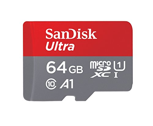 SanDisk Ultra microSDXC UHS-I Speicherkarte 64 GB + Adapter (Für Smartphones und Tablets, A1, Class 10, U1, Full HD-Videos, bis zu 100 MB/s Lesegeschwindigkeit)