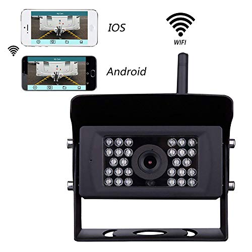 Digital WiFi Rückfahrkamera wasserdichte Nachtsicht mit Backup-Linie Monitor Kit kompatibel,Podofo Backup-AutoKameramit iPhone/iPad und Android für Trailer, RV, Trucks