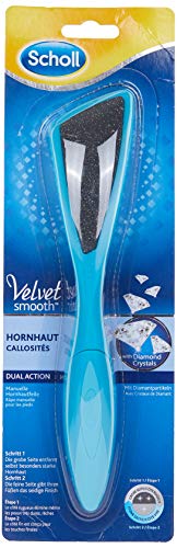 Scholl Velvet Smooth robuste Hornhautfeile mit Diamantpartikeln für weiche, geschmeidige Füße - effektive Hornhautentfernung (1 Stück)