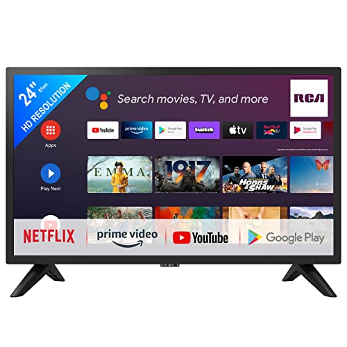 RCA RS24H2 Android Fernseher 24 Zoll (60 cm) Smart TV mit Google Assistant, Chromecast, Netflix, Prime Video, Google Play Store für DAZN, Disney+ UVM, BT-Fernbedienung, WiFi, Triple-Tuner