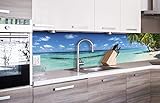 DIMEX LINE Küchenrückwand Folie selbstklebend Strand IM Paradies | Klebefolie - Dekofolie - Spritzschutz für Küche | Premium QUALITÄT - Made in EU | 260 cm x 60 cm