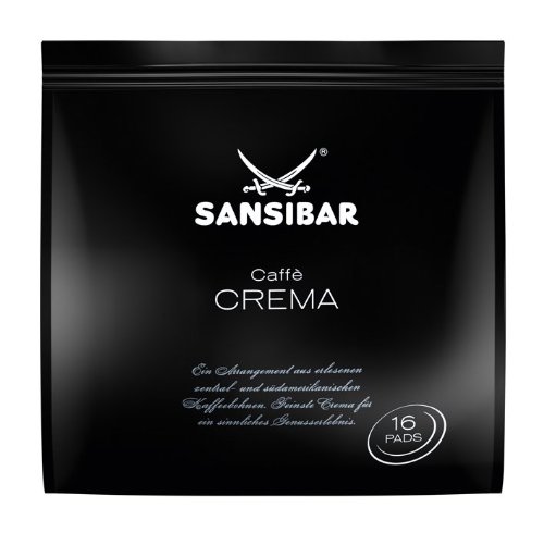 Sansibar Caffè Crema Pads, 16er, 3er Pack (3 x 112 g)