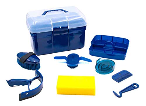 AMKA Putzbox für Kinder Putzkasten - Putzkoffer gefüllt 7 Teile (dunkelblau)