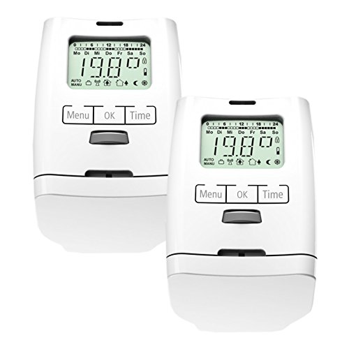 2 Stück Premium Elektronischer Heizkörperthermostat Thermostat Thermostatventil HT 2000 Made in Germany