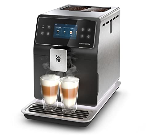 WMF Perfection 880L Kaffeevollautomat mit Milchsystem,18 Getränkespezialitäten, Double Thermoblock, Edelstahl-Mahlwerk, Nutzerprofil, 1l Milchbehälter