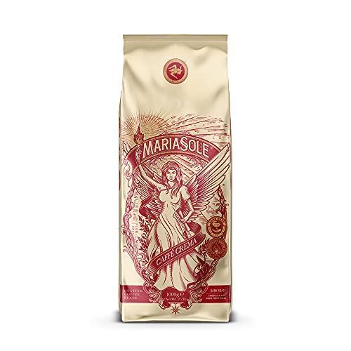 MariaSole Caffè Crema – NEUES DESIGN GLEICHER GESCHMACK - Premium Kaffeebohnen 1kg für Vollautomat und Siebträger - Traditionelle Röstung über Holzfeuer In Handarbeit – besonders säurearm