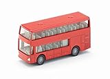 siku 1321, Doppelstock-Reisebus, Metall/Kunststoff, Rot, Spielzeugauto für Kinder
