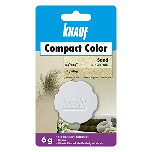 Knauf Compact Colors Farb-Pigmente – Pigment-Pulver zum Einfärben von Putz, nicht staubend, hoch konzentriert und wischfest, Sand, 6-g