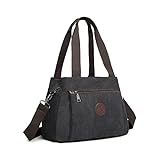 KONO Canvas Handtasche Frauen Hobo Schultertasche Vintage Top Griff Crossbody Bag Casual Multifunktion Tote Bag für Arbeit Einkaufen