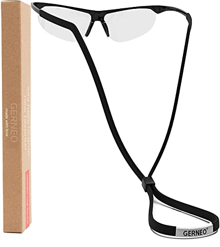 GERNEO® - DAS ORIGINAL – Premium Sportbrillenband & Brillenband Sport für Sportbrille, Sonnenbrille, Lesebrille – in schwarz – wasserfest