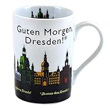 Stadtbummler Tasse Guten Morgen Dresden Skyline schwarz-bunt | Souvenir