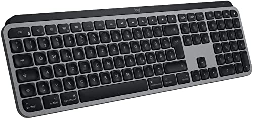 Logitech MX Keys for Mac – Fortschrittliche hintergrundbeleuchtete kabellose Tastatur, LED-beleuchtete Tasten, Bluetooth, USB-C, kompatibel mit MacBook Pro, Macbook Air, iMac, iPad, Metallkonstruktion