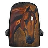 ISAOA Pferde-Portrait-/Ölgemälde für Kinder, niedlicher Kinderrucksack, leicht, langlebig, Tagesrucksack, Reisetasche, Kleinkinder, Schulranzen für Kindergarten, Vorschulalter 2–7 Jahre