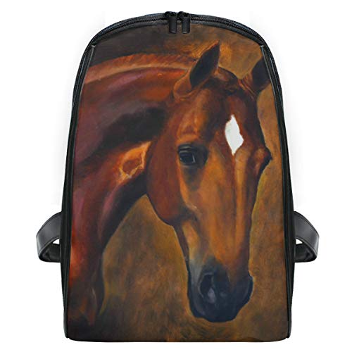 ISAOA Pferde-Portrait-/Ölgemälde für Kinder, niedlicher Kinderrucksack, leicht, langlebig, Tagesrucksack, Reisetasche, Kleinkinder, Schulranzen für Kindergarten, Vorschulalter 2–7 Jahre