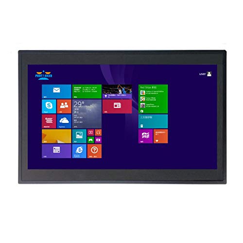 14 Inch 2MM Embedded IP54 Industrial Panel PC,All in One Computer,10 Points Capacitive Touch,Windows 7/10,Linux,Intel Core I5,(Black),[HUNSN WD09],[2RS232/VGA/HDMI/LAN/4USB2],(8G RAM/512G SSD)