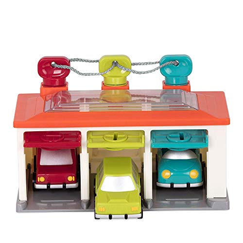 Battat Motorikspielzeug Auto Garage Cars mit Schlüsseln Formensortierspiel – Baby Spielzeug ab 2 Jahren (5 Teile)