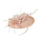 SOIMISS Fascinator Hütte Stirnband Mesh Haarband Pillbox Hütte Hairhoop Tee- Party Headwear Kopfschmuck für Gatsby Haar Zubehör Rosa