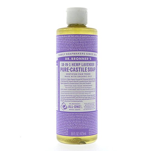 Dr. Bronner´s Naturseife Lavendel 18-in-1 Magic Soap natürliche Flüssigseife aus biologischem Anbau, vegan, keine Zusatzstoffe, Fair Trade zertifizierte Bioseife (1x475ml)