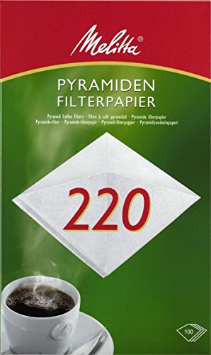 Melitta Pyramiden-Filterpapier 220 G, Weiß, 100 Stück