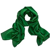 Dolce Abbraccio Damen Schal Stola Halstuch Tuch aus Chiffon für Frühling Sommer Ganzjährig Smaragd Grün