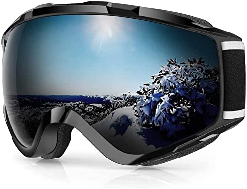 Findway Skibrille, Snowboard Brille für Brillenträger Herren Damen Erwachsene Jugendliche OTG UV-Schutz Kompatibler Helm Anti Fog Skibrillen Sphärisch Verspiegelt