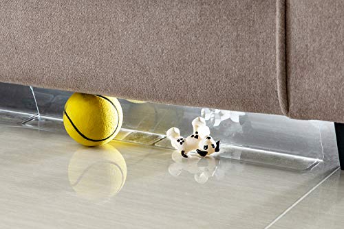 BOWERBIRD Transparente Spielzeugblocker für Möbel – Verhindert, dass Dinge unter Couch, Sofa, Bett und andere Möbel gehen – nur für harte Böden geeignet