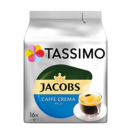 Tassimo Kapseln Jacobs Caffè Crema Mild, 80 Kaffeekapseln, 5er Pack, 5 x 16 Getränke