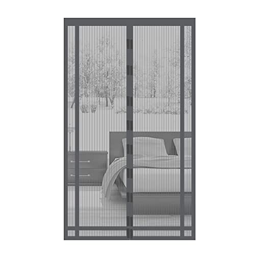 Sekey Magnet Fliegengitter Balkontür ohne Bohren Zuschneidbar, Türvorhang Fliegenschutz, Insektenschutz Tür Vorhang mit Verbreitertem Klebeband 130x220cm, Grau