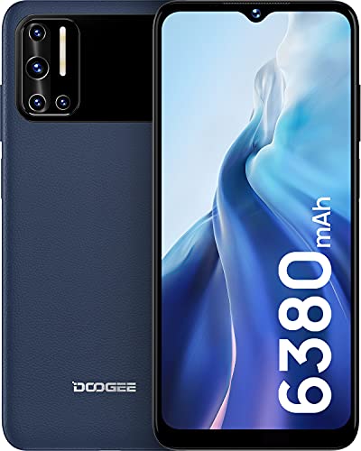 DOOGEE N40 Pro Smartphone ohne Vertrag, 6GB RAM/128GB Speicher Handy, 6380mAh Großer Akku 24W Schnelles Laden, 20MP Quad-Kamera, 6.52 Zoll Display Android 11 Octa-Core 4G Dual SIM Handy 2022 Blau