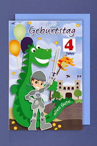 Junge Drehzahl Karte 1-7 Jahre Geburtstag Grußkarte Dino 16x11cm Plus 4 Sticker