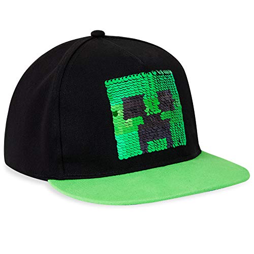 Minecraft Hut Für Kinder Cap Jungen | Mit Logo, Schwarz Und Pixelig Grün Grid | Zubehör, Das Den Besten Mutze Jungen Bietet | Ab 3 Jahren (Mehrfarbig) (Mehrfarbig)
