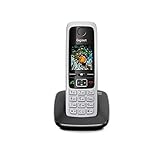 Gigaset C430 Schnurloses Telefon ohne Anrufbeantworter (DECT Telefon mit Freisprechfunktion, klassisches Mobilteil mit TFT-Farbdisplay) schwarz-silber
