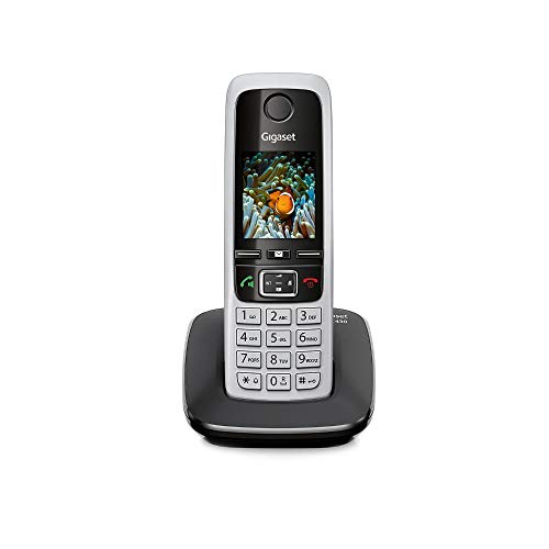 Gigaset C430 Schnurloses Telefon ohne Anrufbeantworter (DECT Telefon mit Freisprechfunktion, klassisches Mobilteil mit TFT-Farbdisplay) schwarz-silber