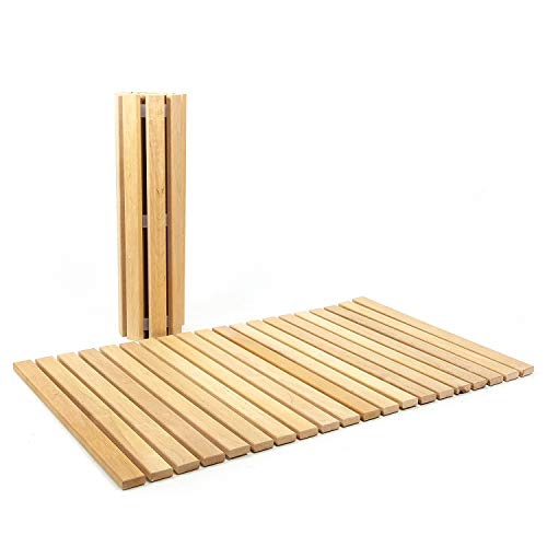 HolzFee Holz Vorleger Holzmatte Rollmatte ERLENHOLZ 100 x 60 cm