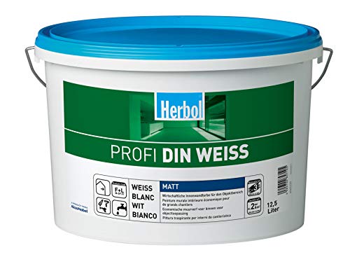 Herbol Profi DIN weiß Wandfarbe Innenfarbe matt, 12.5 Liter