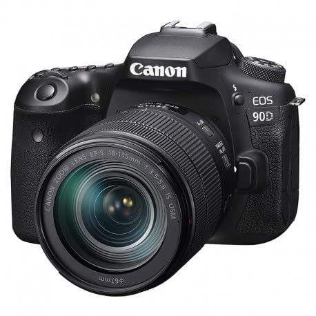 Canon EOS 90D Spiegelreflexkamera - mit Objektiv EF-S 18-135mm F3.5-5.6 IS USM (32,5 MP, 7,7 cm (3 Zoll) Vari-Angle Touch LCD, APS-C Sensor, 4K, Full-HD, WLAN, Bluetooth), schwarz