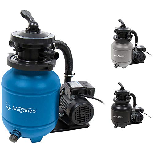 Miganeo Sandfilteranlage Dynamic 6500 Pumpleistung 4,5m³ blau, grau, schwarz, für Pool Schwimmbecken (Blau)