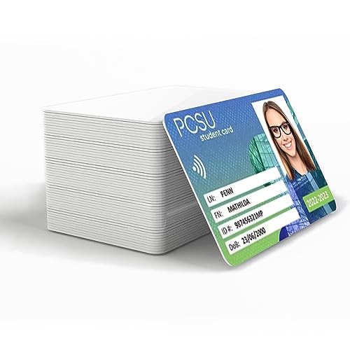 50 Stück PVC Plastikkarten Blanko Kreditkarte ID Karten Blanko Karten Weiße Plastikkarten，Kompatibel mit Zebra Magicard Evolis Fargo Datacard-Kartendruckern. NICHT für Tintenstrahldrucker