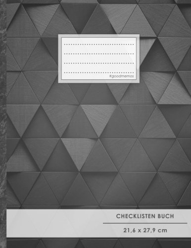 Checklisten-Buch: DIN A4 • 70+ Seiten, Softcover, Register, 'Premium Dreiecke' • #GoodMemos • 18 Checkboxen + Platz für Notizen/Seite (inkl. Register mit Datum uvm.)
