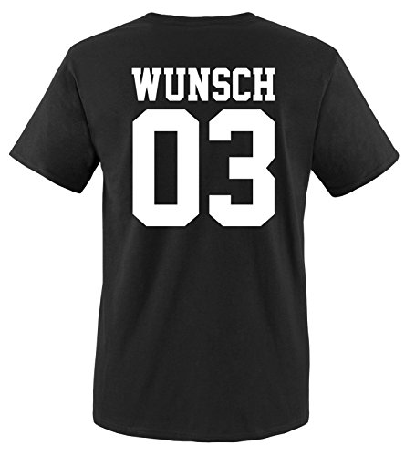 Comedy Shirts - Wunsch - Herren T-Shirt - Schwarz/Weiss Gr. L