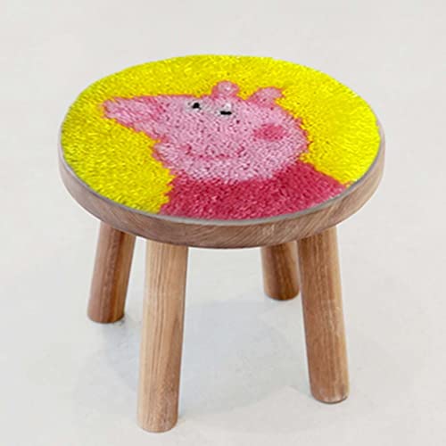 Riegel-Handarbeit-Stickerei-Teppichboden, Haken-Kit-Teppich-Latch, unfertiger Häkchen-Teppich, Häkeln Sie Handwerk Handwerk for Kinder (11 * 11 Zoll) (Color : Pink, Size : 11 * 11 inches)