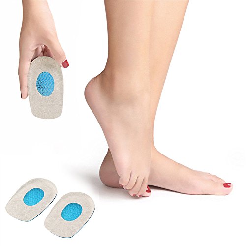 AchidistviQ-Frauen Silikon-Gel-U-Form Schuhe Fersenkissen Schmerzlinderung Einlage Sohlen Pads – Blau S