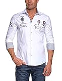 Redbridge Herren Hemd Langarm Freizeithemd Regular Fit Tailliert Bestickt R-Style R-2130 Weiß XXL
