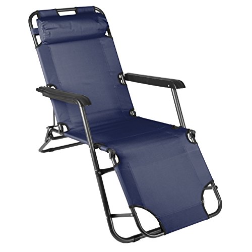 Nexos klappbare Sonnenliege Relaxliege Liegestuhl Klappliege Stahl (Blau)
