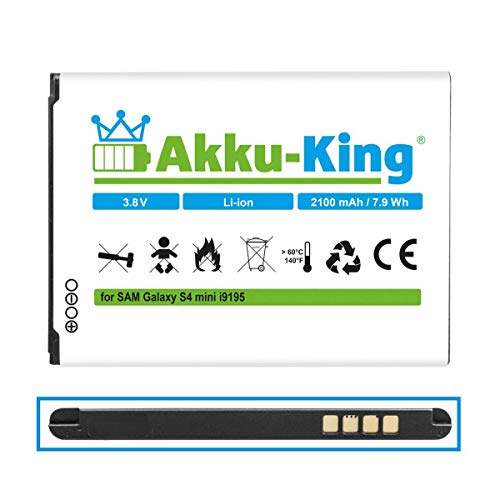Akku-King Akku kompatibel mit Samsung EB-B500BE, EB-B500BU - Li-Ion 2100mAh - für Galaxy S4 Mini GT-i9192, GT-i9195, GT-i9198