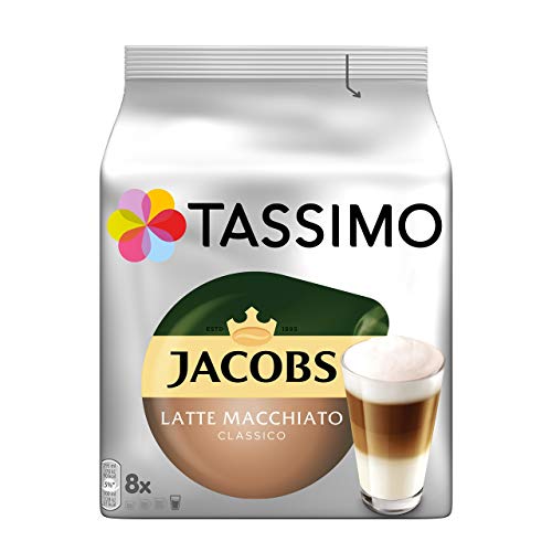 Tassimo Kapseln Jacobs Typ Latte Macchiato Classico, 40 Kaffeekapseln, 5er Pack, 5 x 8 Getränke