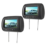 Akozon Kopfstütze Videoplayer, 2pcs 7 in Wireless Control Einstellbare Auto Player Kopfstütze LCD Video Monitor Auto MP5 Display Auto DVD Monitor