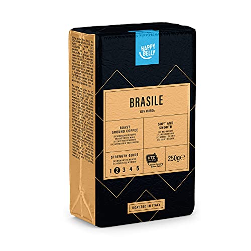 Amazon-Marke: Happy Belly Gemahlener Röstkaffee 'BRASILE' (4 x 250g)