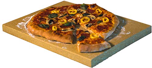 Pizzastein rechteckig für Backofen & Grill | 40 x 30 x 3cm - Aus massiver Schamotte - Lebensmittelecht | Verwendbar als Brotbackstein & Flammkuchenplatte | Profi-Qualität wie beim Italiener